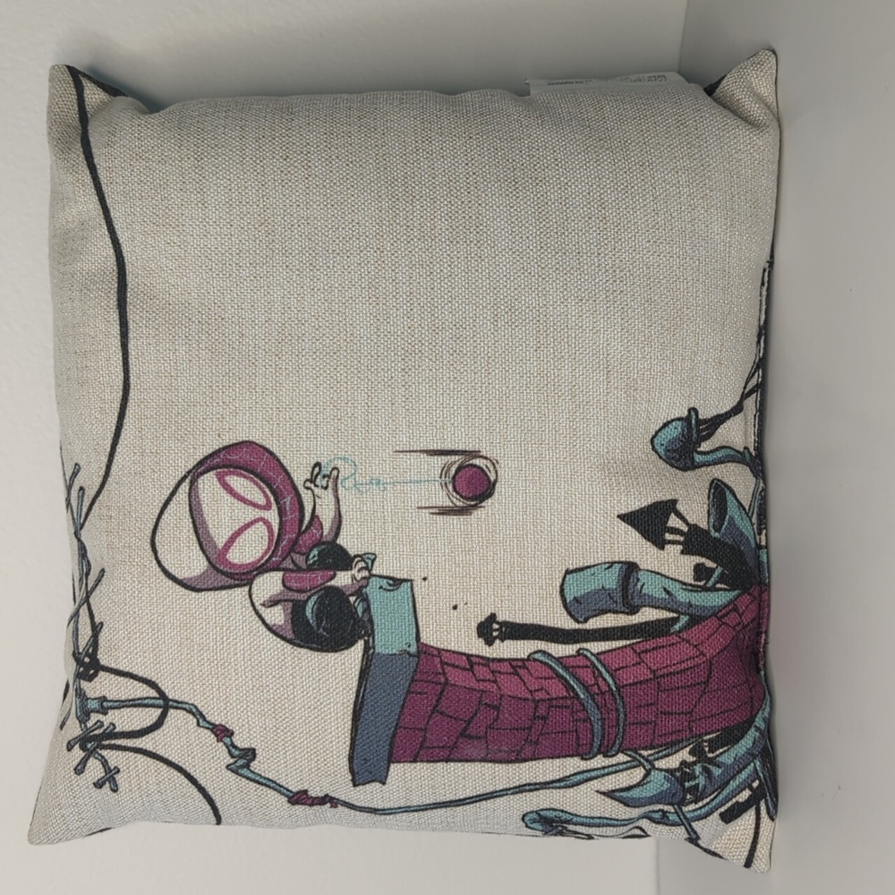 Spider-Gwen 12x12 Linen Throw Pillow Marvel Loot Crate EUC